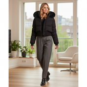 Cropped Puffer Jas voor Dames – Trendy Warme Kort Gewatteerde Winterjas