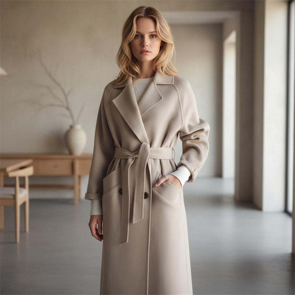 Klassieke Woljas voor Dames – Elegante Warme Winterjas van Hoogwaardige Wolmix