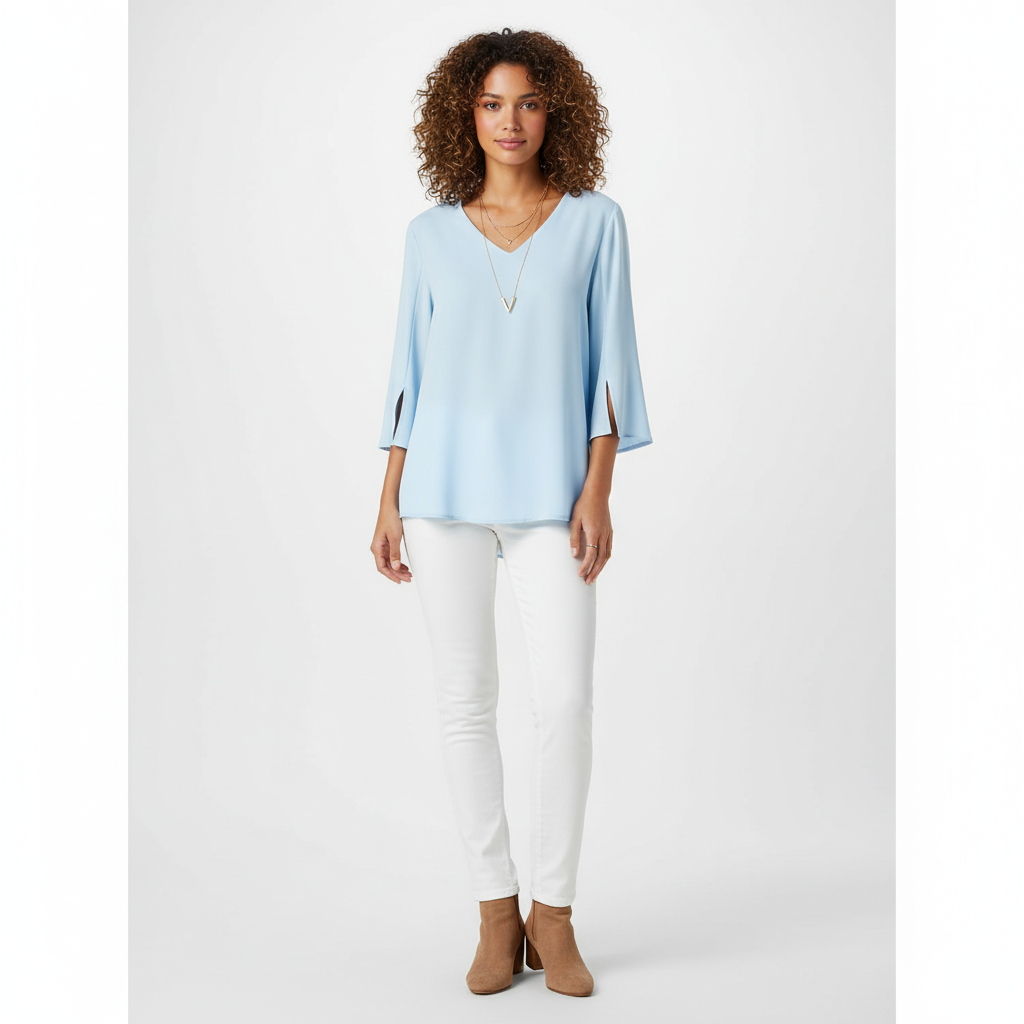 Split Bell Sleeve Top voor Dames – Elegante Top voor Een Stijlvolle Look