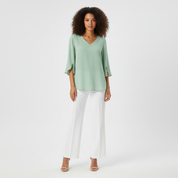 Split Bell Sleeve Top voor Dames – Elegante Top voor Een Stijlvolle Look