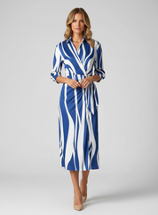 Gestreept Wikkeljurkje voor Dames – Elegant Luchtig met Flatterende Pasvorm