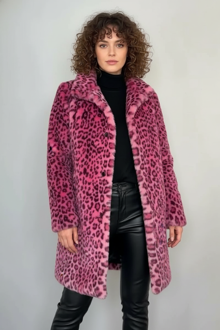 Luipaard Jas voor Dames – Trendy Warme Animal-Print Winterjas voor Stijlvolle Outfits
