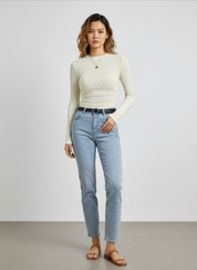 Wafel Gebreide Top voor Dames – Comfortabele Zachte Knit Top met Stijlvolle Textuur