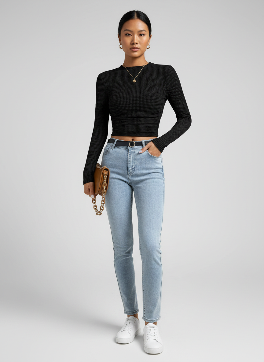 Wafel Gebreide Top voor Dames – Comfortabele Zachte Knit Top met Stijlvolle Textuur