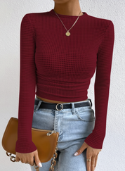 Wafel Gebreide Top voor Dames – Comfortabele Zachte Knit Top met Stijlvolle Textuur