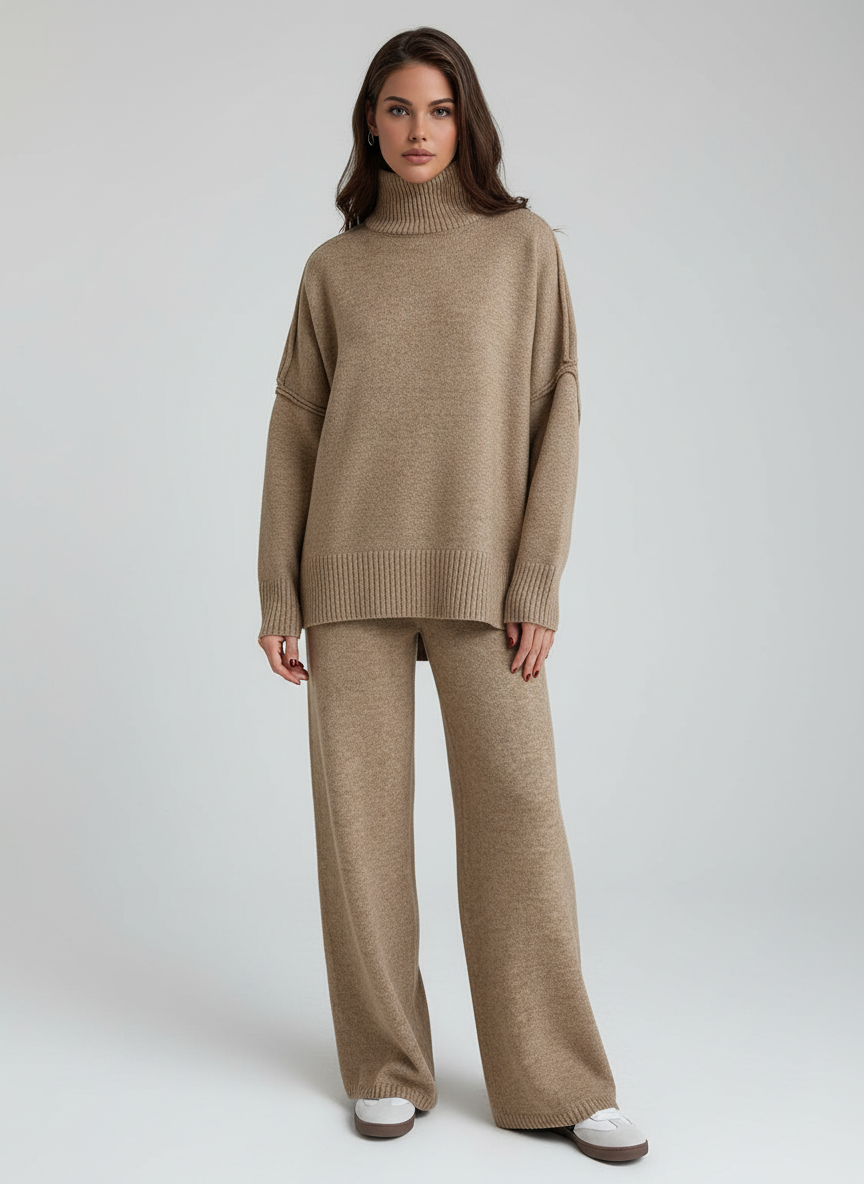 Gebreide Set voor Dames – Comfortabele Twee-delige Knit Outfit met Relaxte Pasvorm