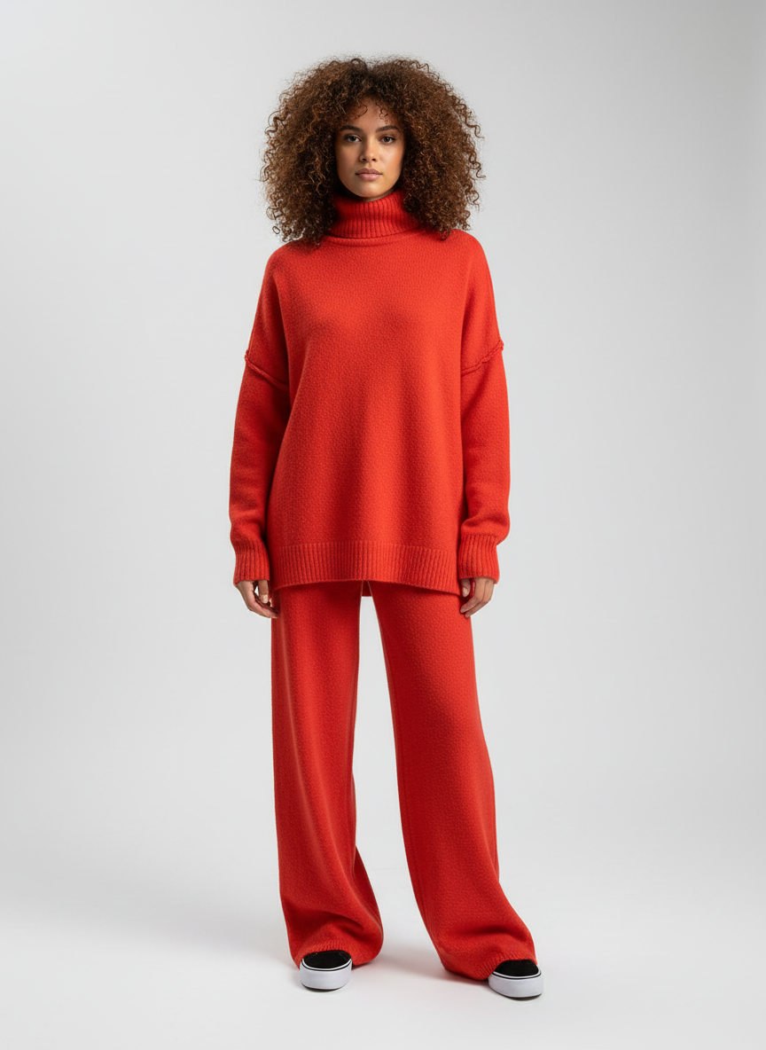 Gebreide Set voor Dames – Comfortabele Twee-delige Knit Outfit met Relaxte Pasvorm