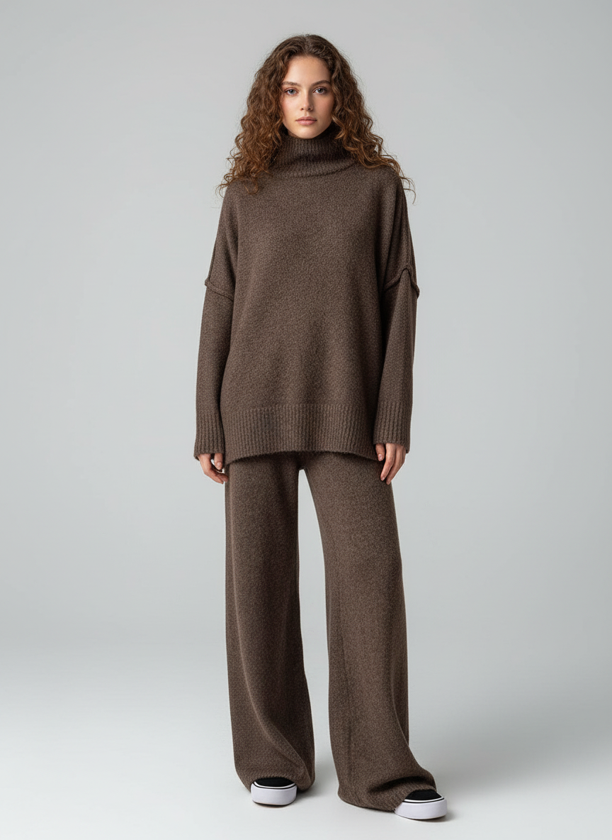 Gebreide Set voor Dames – Comfortabele Twee-delige Knit Outfit met Relaxte Pasvorm