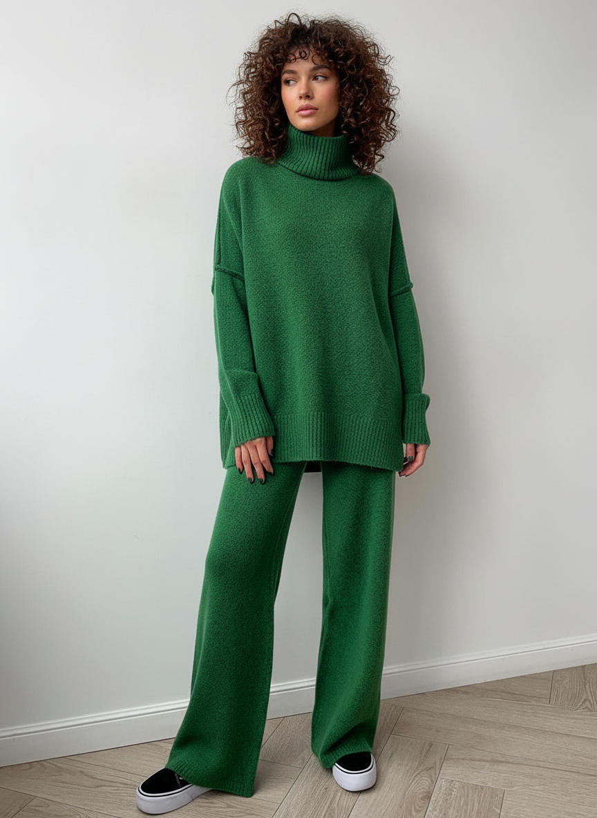 Gebreide Set voor Dames – Comfortabele Twee-delige Knit Outfit met Relaxte Pasvorm