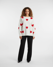 Oversized Hart Trui voor Dames – Comfortabele Gebreide Sweater met Liefdevol Design
