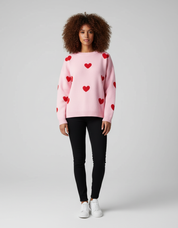 Oversized Hart Trui voor Dames – Comfortabele Gebreide Sweater met Liefdevol Design