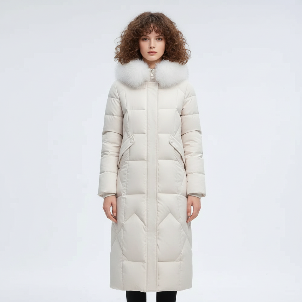 Lange Dames Winterjas – Warme Gewatteerde Jas met Luxe Afwerking voor Koude Dagen