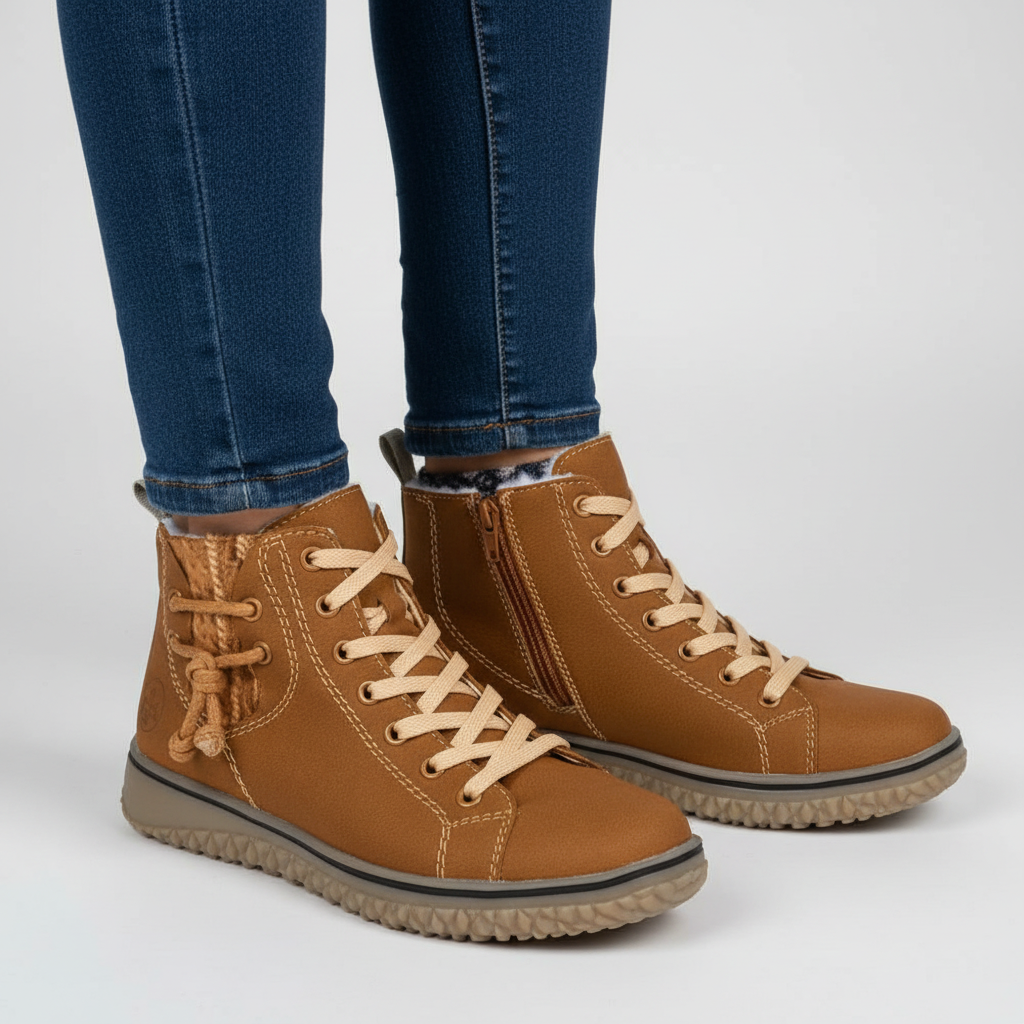 Dames Suède Sneakers met Faux-Fur Voering