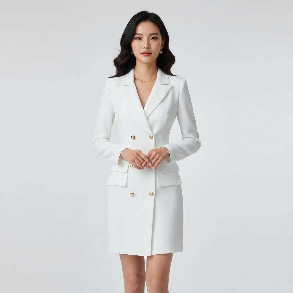 Blazerjurk voor Dames – Elegante Getailleerde Jurk met Blazerlook