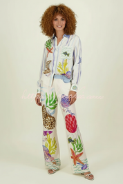 Marine Print Set – Modieuze Two-Piece Set met Maritieme Print