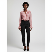 Dames Lichte Stof Blouse met Gedetailleerde Ruches