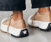 Dames Canvas Sneakers met Plateauzool