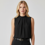 Vrouwen Polyester Blend Top met Mesh Mouwen