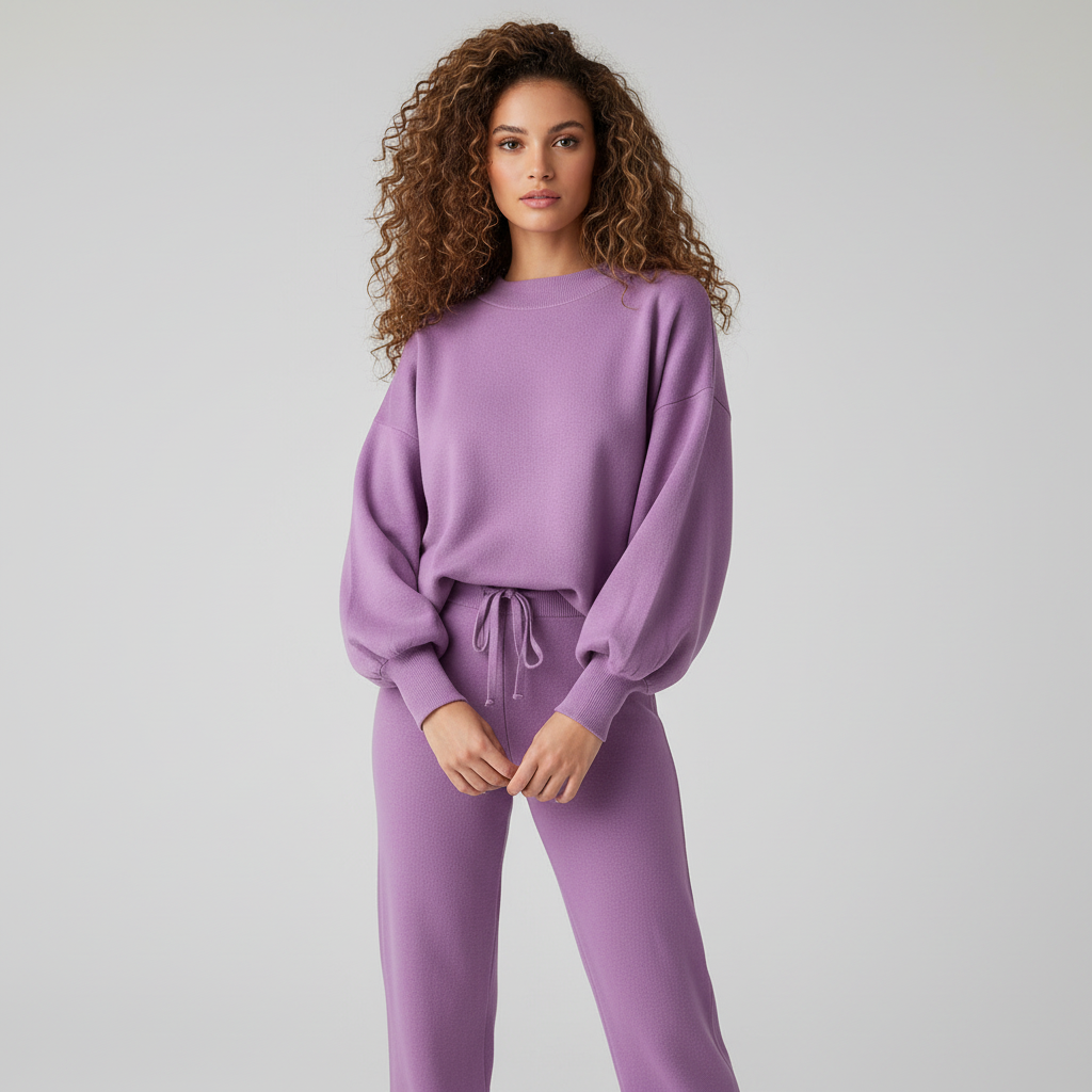 Dames Gebreide Loungewear met Hoge Hals