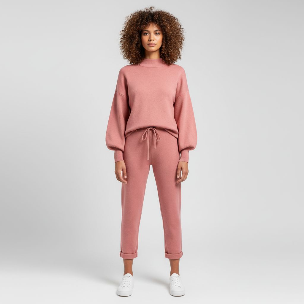 Dames Gebreide Loungewear met Hoge Hals