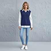 Dames Gebreid Mouwloos Vest met Fijne Textuur