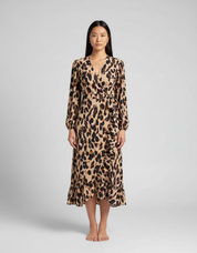 Dames Viscose Jurk met Opvallende Luipaard Print