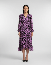 Dames Viscose Jurk met Opvallende Luipaard Print