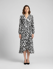 Dames Viscose Jurk met Opvallende Luipaard Print