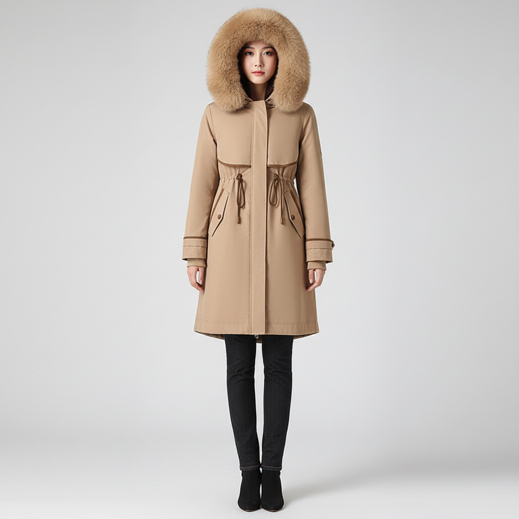 Lange Parka met Bontcapuchon voor Dames – Warme Winterparka