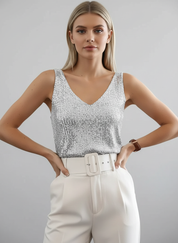 Feestelijke Pailletten Top voor Dames – Glanzende Party Top