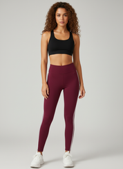 Dames Sportlegging met Strepen – High-Waist Fitnesslegging