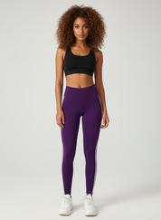 Dames Sportlegging met Strepen – High-Waist Fitnesslegging