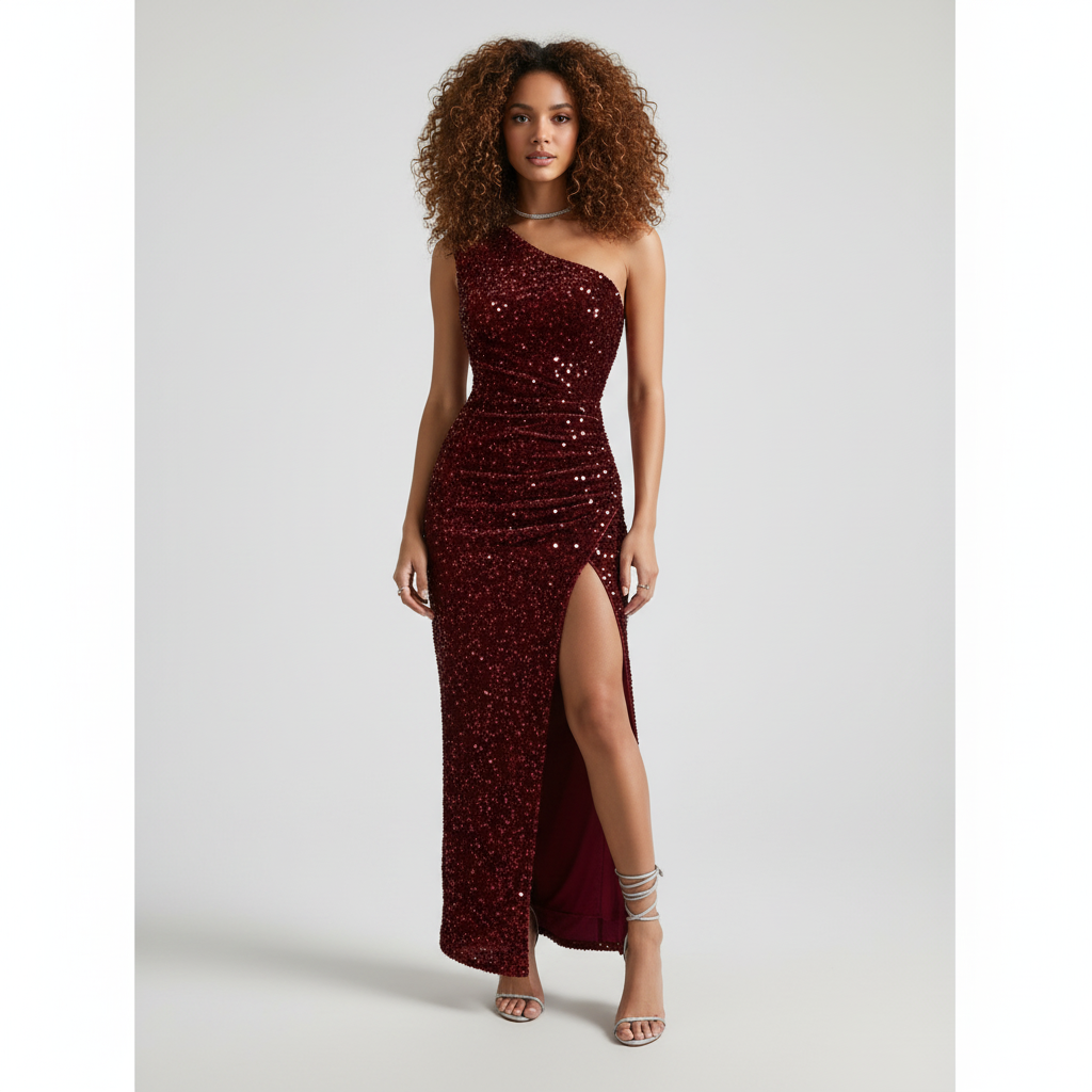 Glitter Avondjurk voor Dames – Elegante Sprankelende Lange Jurk