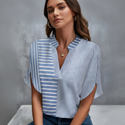 Asymmetrische Blouse voor Dames in Blauw – Stijlvol met Unieke Snit