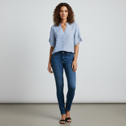 Asymmetrische Blouse voor Dames in Blauw – Stijlvol met Unieke Snit