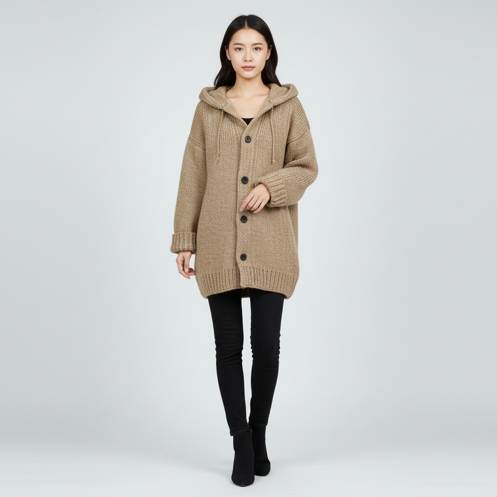 Oversized Gebreid Vest voor Dames – Zacht Warm Lang Vest met Losse Pasvorm