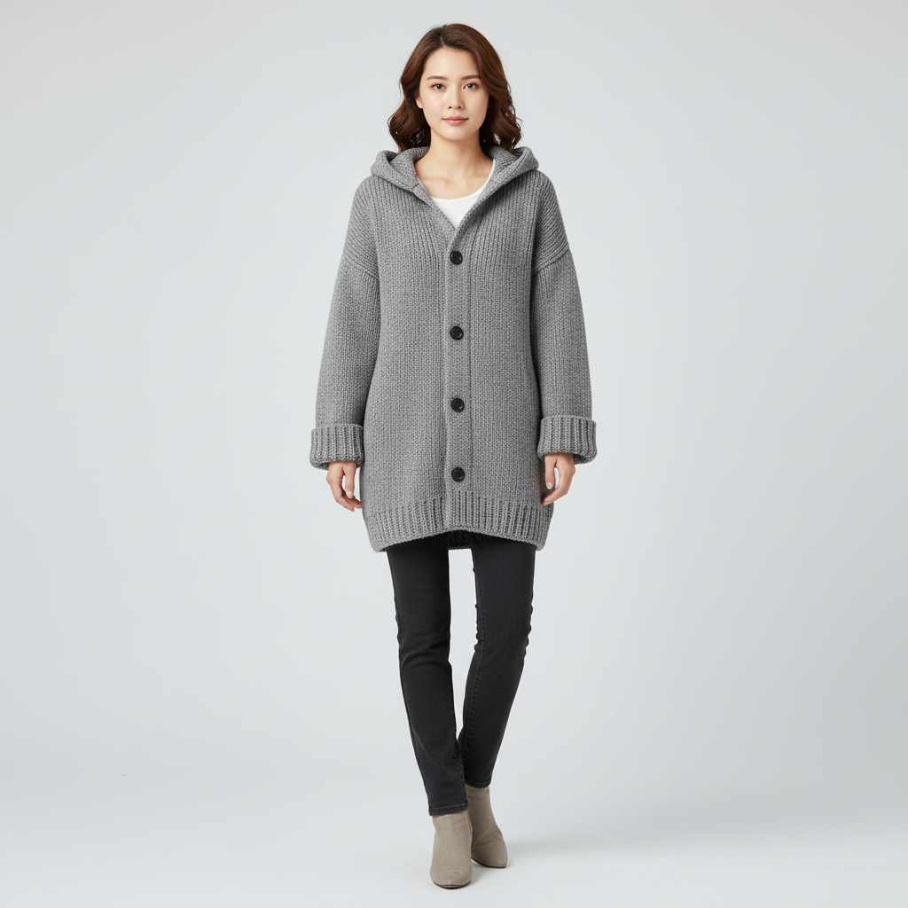 Oversized Gebreid Vest voor Dames – Zacht Warm Lang Vest met Losse Pasvorm