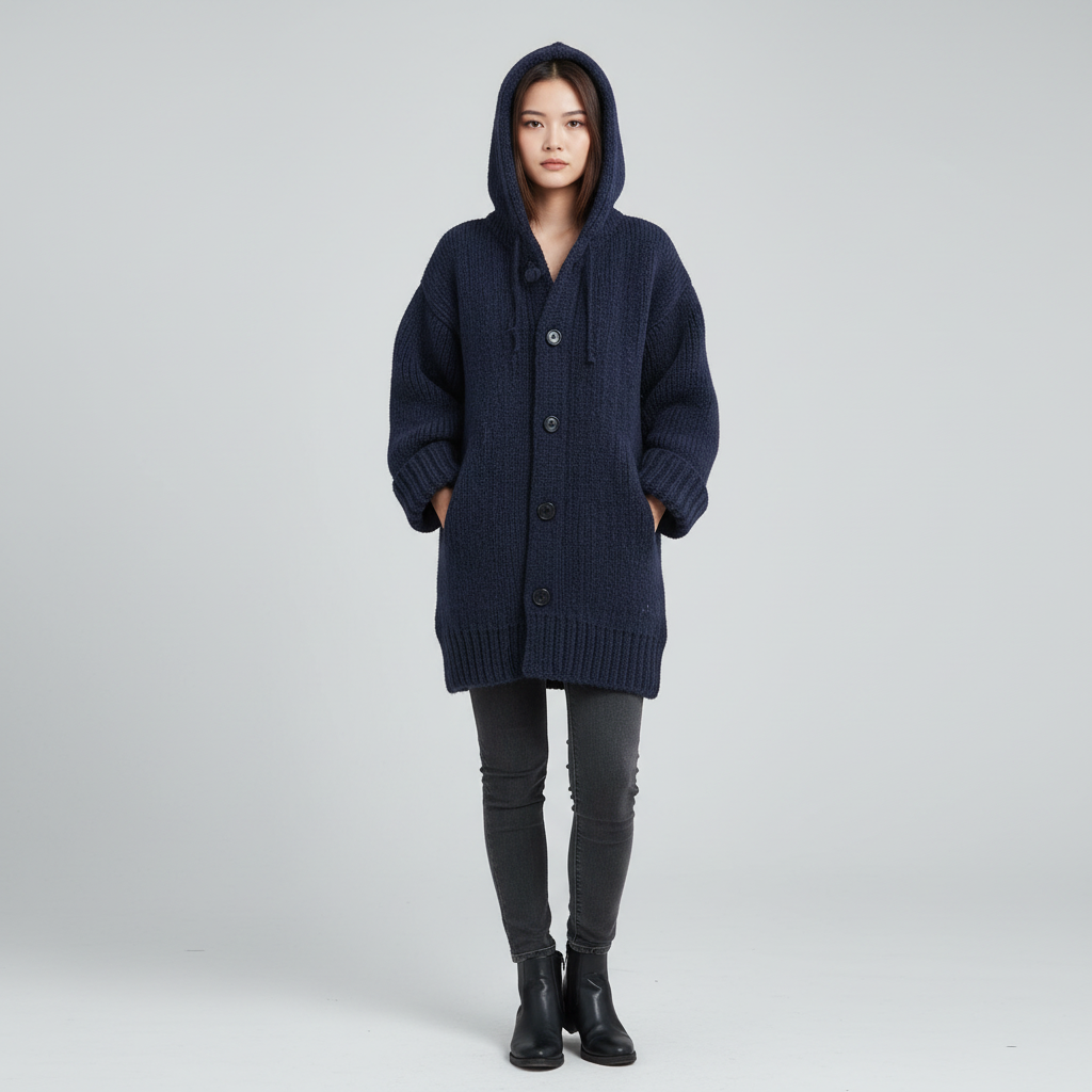 Oversized Gebreid Vest voor Dames – Zacht Warm Lang Vest met Losse Pasvorm