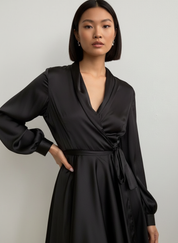 Elegante Satijnen Jurk voor Dames – Luxe Zijdezachte Avondjurk