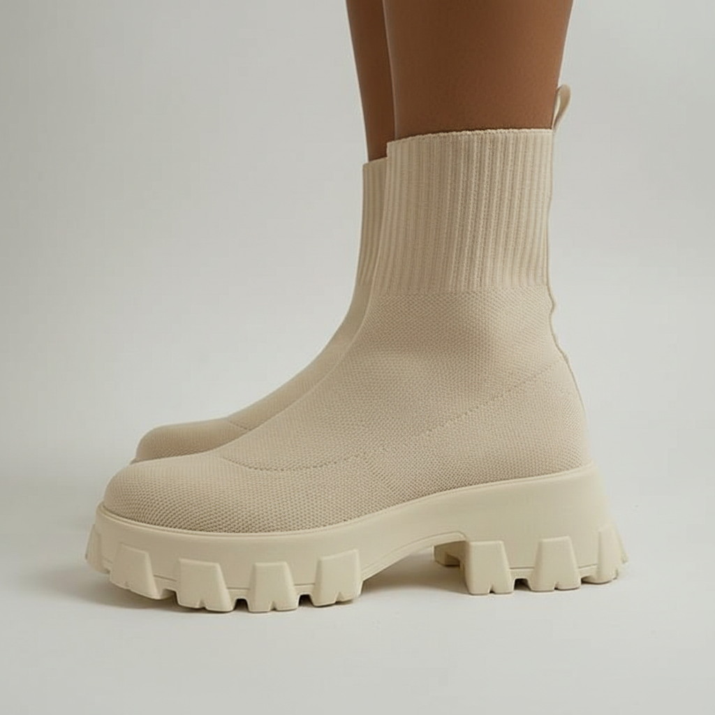 Knit Laarsjes voor Dames – Hippe Gebreide Enkelboots