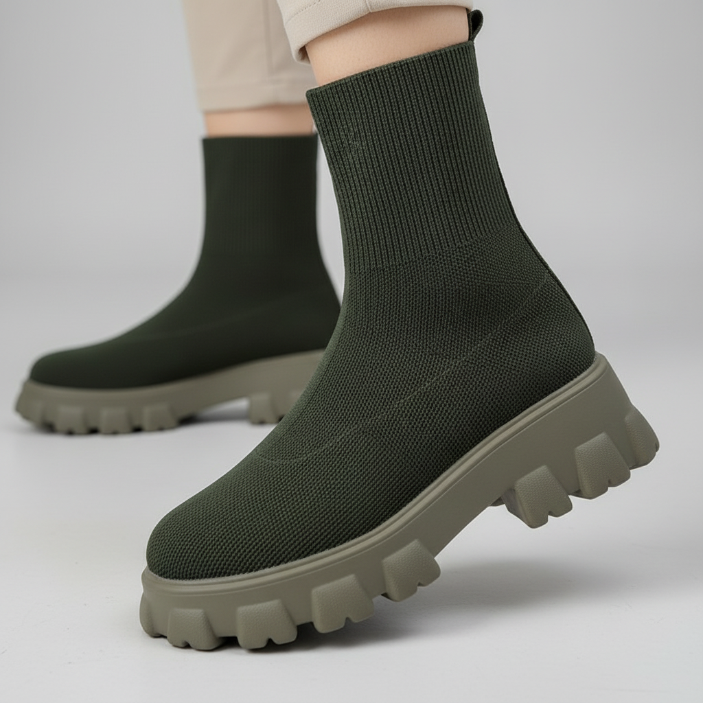 Knit Laarsjes voor Dames – Hippe Gebreide Enkelboots