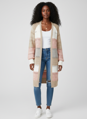 Open Knit Cardigan voor Dames – Luchtig Gebreid Vest met Comfortabele Oversized Pasvorm