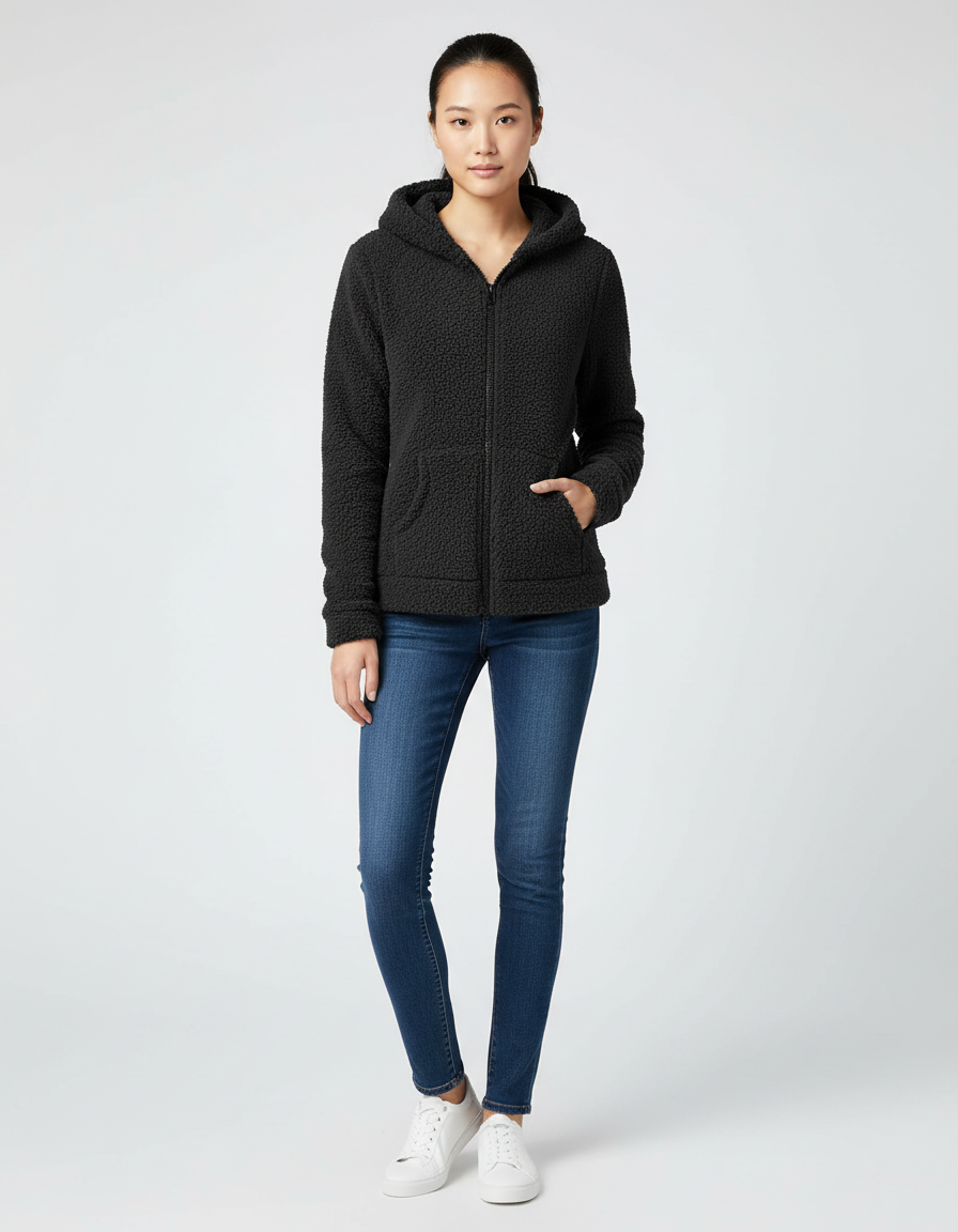 Fleece Hoodie Vest voor Dames – Warme Comfortabele Hoodie