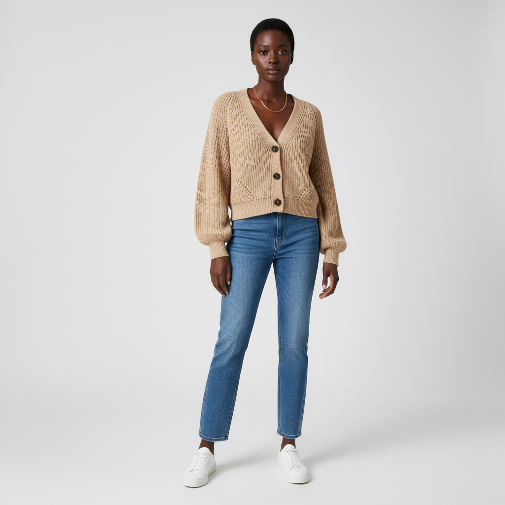 Gebreide Basic Cardigan voor Dames – Zacht Comfortabel Vest