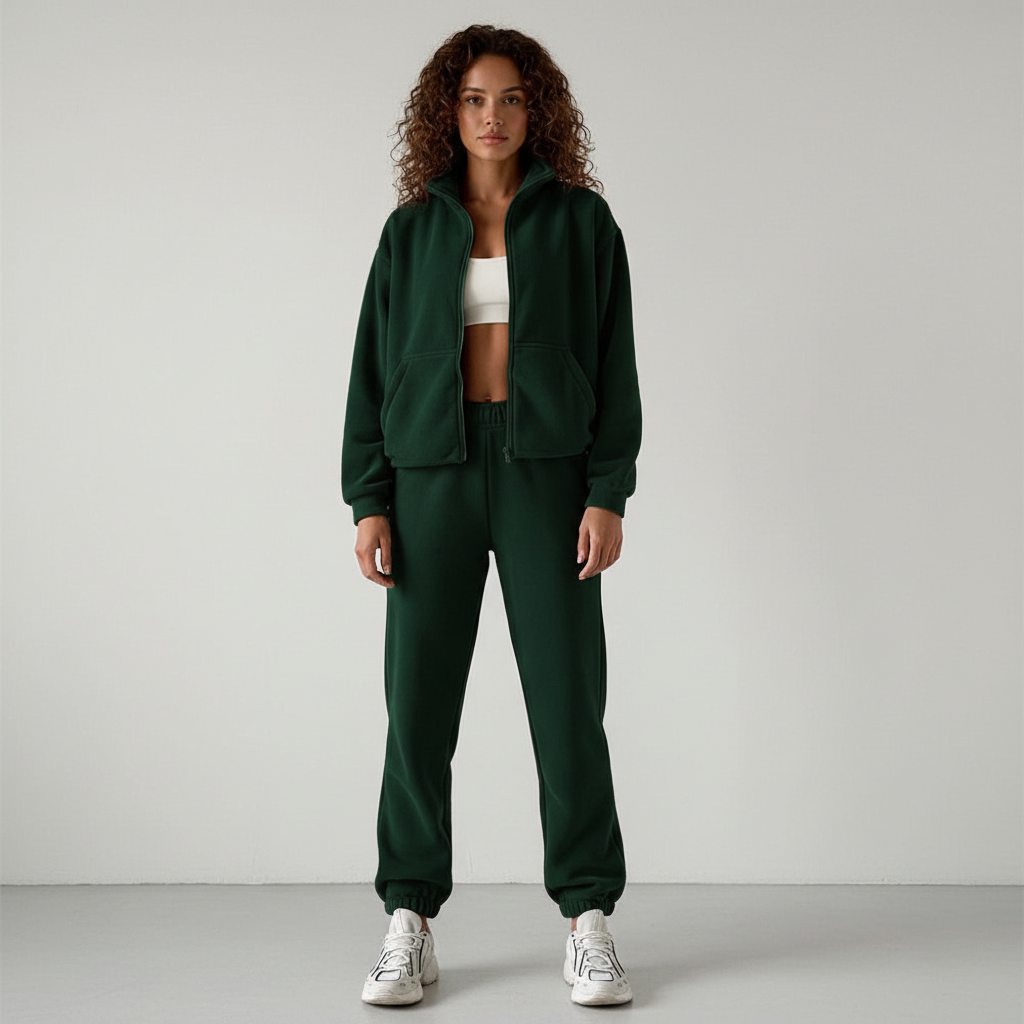 Fleece Joggingpak voor Dames – Comfortabel Warm Loungewear Set