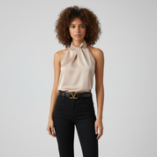 Elegante Feestelijke Dames Top met Satijnafwerking