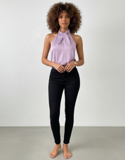 Elegante Feestelijke Dames Top met Satijnafwerking