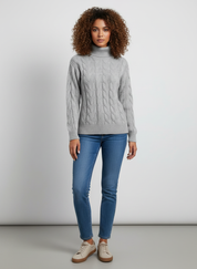 Gebreide Trui met Kabelpatroon voor Dames – Warme Comfortabele Knit Sweater