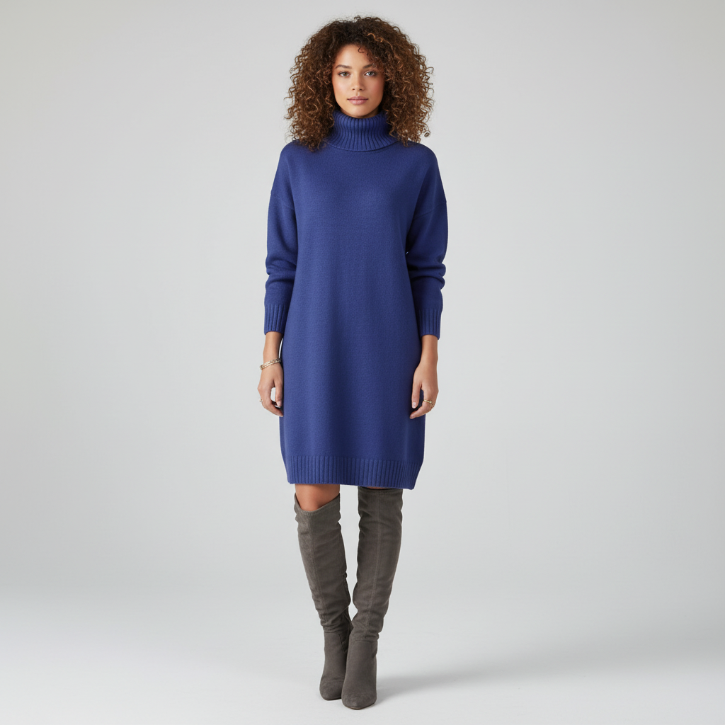 Gebreide Jurk voor Dames – Warme Comfortabele Knit Dress met Elegante Pasvorm