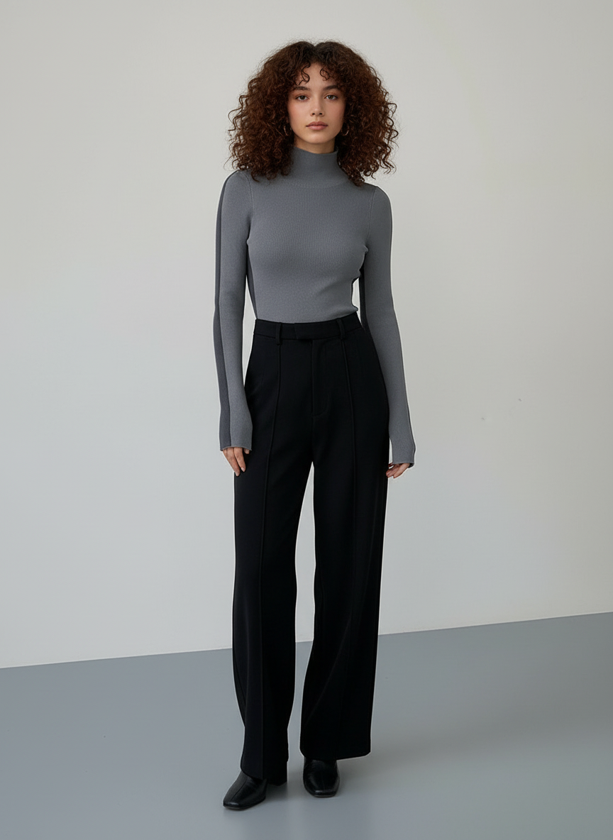 Contrast Top met voor Dames – Comfortabele Stijlvolle Knit Top met Sporty Details